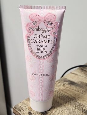 Amberglow Crème Caramel Hand & Body Lotion - Pink New